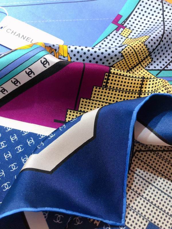 Chanel silk scarf 90X90cm E26 (12)